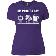 Funny Farmer Perfect Day Tractor Agriculture Gift Women T-Shirt