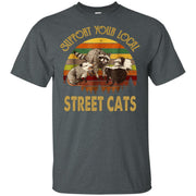 Support Your Local Street Cats Raccoon Vintage Men T-shirt