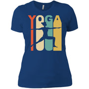Vintage Yoga Pose Silhouette Retro Women T-Shirt