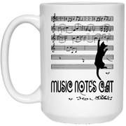 Music Notes Cat Coffee Mug, Tea Mug