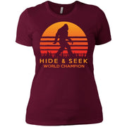 Hide And Seek World Champion Funny Bigfoot Is Real Women T-Shirt