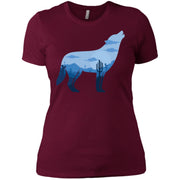 Howling Wolf At Full Moon Silhouette Women T-Shirt