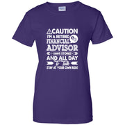 Retired Financial Advisor Caution Women T-Shirt