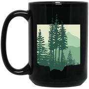 Pine Tree Forest and Mountains Coffee Mug, Tea Mug