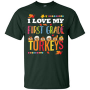 I Love My 1st First Grade Turkeys Student School Men T-shirt