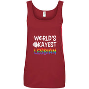 LGBT Gay Pride Lesbian World’s Okayest Lesbian Women T-Shirt