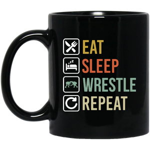 Wrestling Eat Sleep Repeat Coffee Mug, Tea Mug