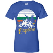 Explore Retro Rainbow Gradient Mountain Vintage Women T-Shirt