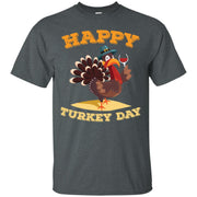 Happy Turkey Day Funny Thanksgiving Wine Men T-shirt