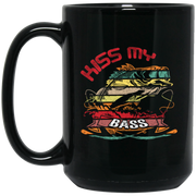 Retro Fishing Long Sleeve Shirt Kiss My Bass Coffee Mug, Tea Mug