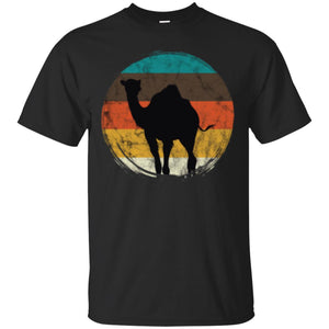 Distressed Circle Retro Graphic Desert Camel Art Men T-shirt