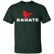 Karate Girl Jumping Side Kick Martial Men T-shirt