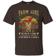 Farm Girl Cute Cow Retro Vintage Men T-shirt