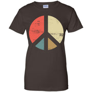 Vintage Inverse Peace Symbol Hippie 1960s Women T-Shirt