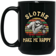 Sloths Make Me Happy T shirt Retro Vintage Coffee Mug, Tea Mug