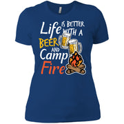 Camping Camp Life Beer Outdoor Women T-Shirt