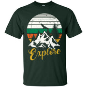 Explore Retro Rainbow Gradient Mountain Vintage Men T-shirt