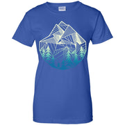 Minimal Mountains Geometry Outdoor Hiking Women T-Shirt