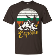 Explore Retro Rainbow Gradient Mountain Vintage Men T-shirt