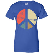 Vintage Inverse Peace Symbol Hippie 1960s Women T-Shirt