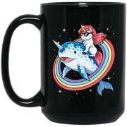 Unicorn Riding Narwhal Coffee Mug, Tea Mug