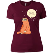 Ohm Meditating Sloth Doing Yoga Women T-Shirt