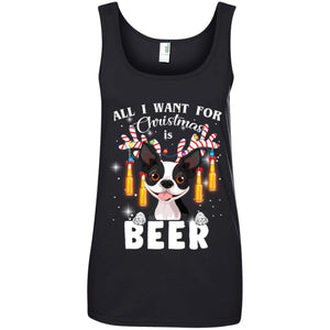 All I Want For Christmas Is Beer Boston Terrier Women T-Shirt