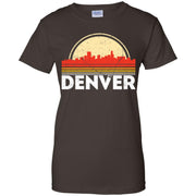 Classic Retro Denver City Skyline Vintage Women T-Shirt