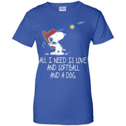 All I Need Is Love And Softball And A Dog Women T-Shirt