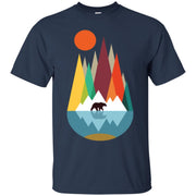 Bear Colorful Shapes Nature Sun Cheerful Men T-shirt