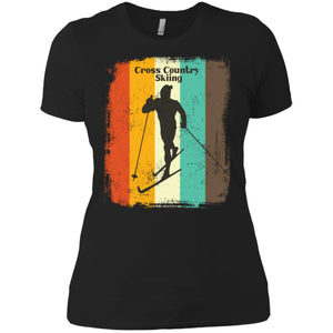 CrossCountry Skiing Retro 70s Vintage Nordic Women T-Shirt