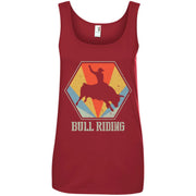 Vintage Bull Riding Rodeo Cowboy Women T-Shirt