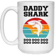 Retro Vintage Daddy Shark Coffee Mug, Tea Mug