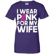I Wear Pink for My Wife Breast Cancer Awareness Women T-Shirt