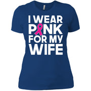 I Wear Pink for My Wife Breast Cancer Awareness Women T-Shirt