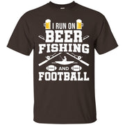 I Run On Beer Fishing Football Fisherman Fish Gift Men T-shirt