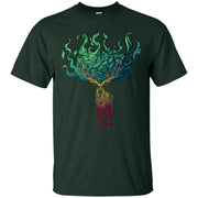 Stag with Flaming Antlers Men T-shirt