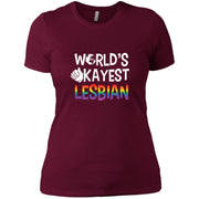 LGBT Gay Pride Lesbian World’s Okayest Lesbian Women T-Shirt