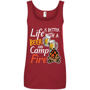 Camping Camp Life Beer Outdoor Women T-Shirt