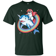 Unicorn Riding Narwhal Men T-shirt