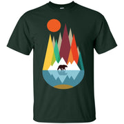 Bear Colorful Shapes Nature Sun Cheerful Men T-shirt