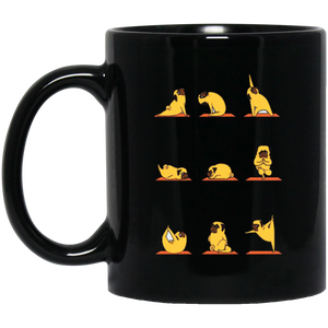 Yoga Pug Dog Coffee Mug, Tea Mug