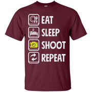 Eat Sleep Shoot repeat Photography Camera Men T-shirt