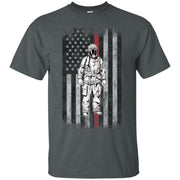 Firefighter American Flag Thin Red Line Men T-shirt