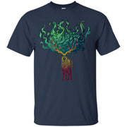 Stag with Flaming Antlers Men T-shirt