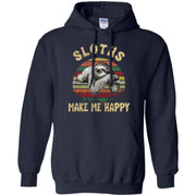 Sloths Make Me Happy T shirt Retro Vintage Men T-shirt