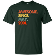 Awesome Since May 2001 TShirt Vintage18th Birthday Men T-shirt