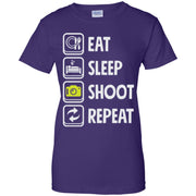 Eat Sleep Shoot repeat Photography Camera Women T-Shirt