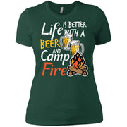 Camping Camp Life Beer Outdoor Women T-Shirt