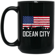 Ocean City Maryland Skyline American Flag